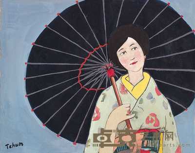 陈抱一 水粉 25×31.5cm
